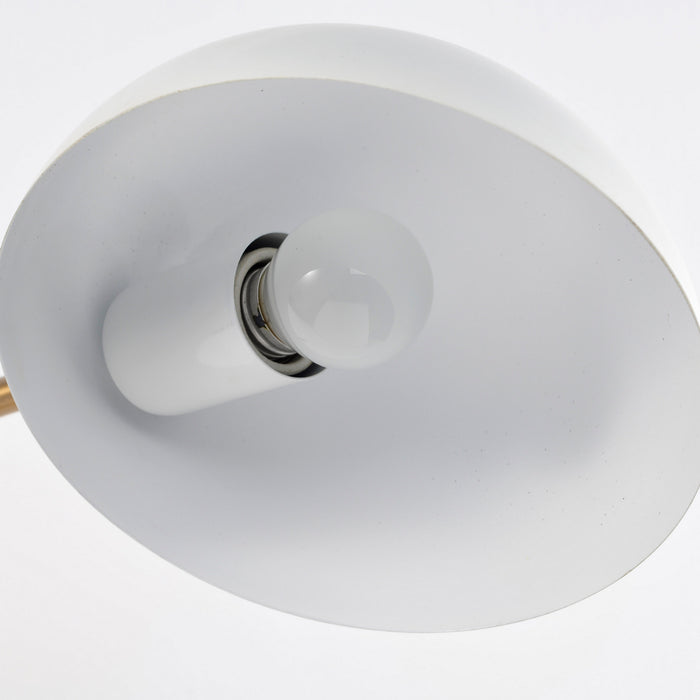 Nuvo Lighting 60-7392 One Light Wall Sconce, Matte White / Burnished Brass