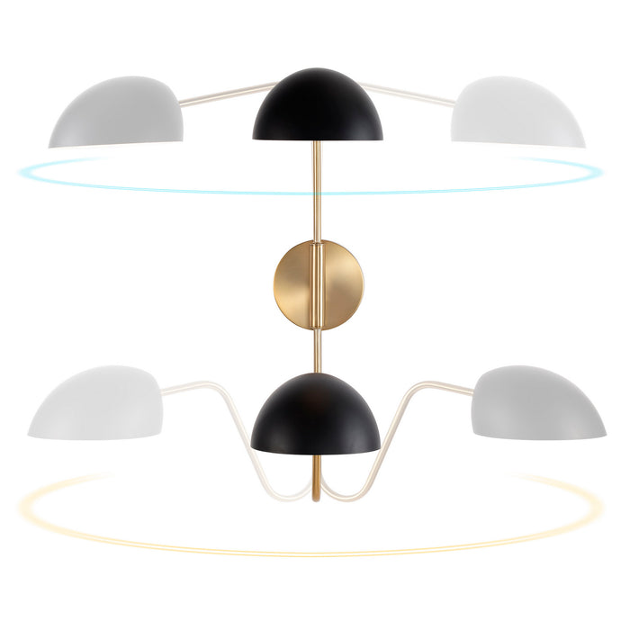 Nuvo Lighting 60-7393 Two Light Wall Sconce, Matte Black / Burnished Brass