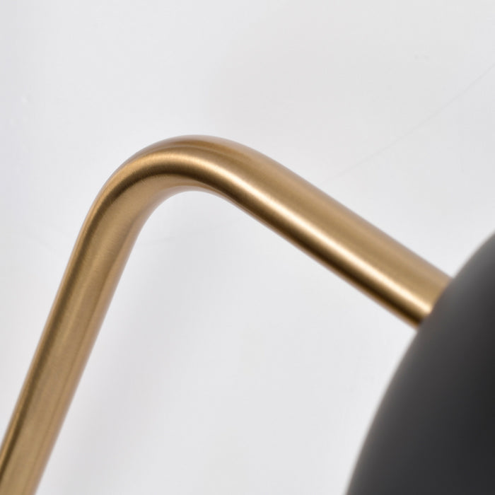 Nuvo Lighting 60-7393 Two Light Wall Sconce, Matte Black / Burnished Brass
