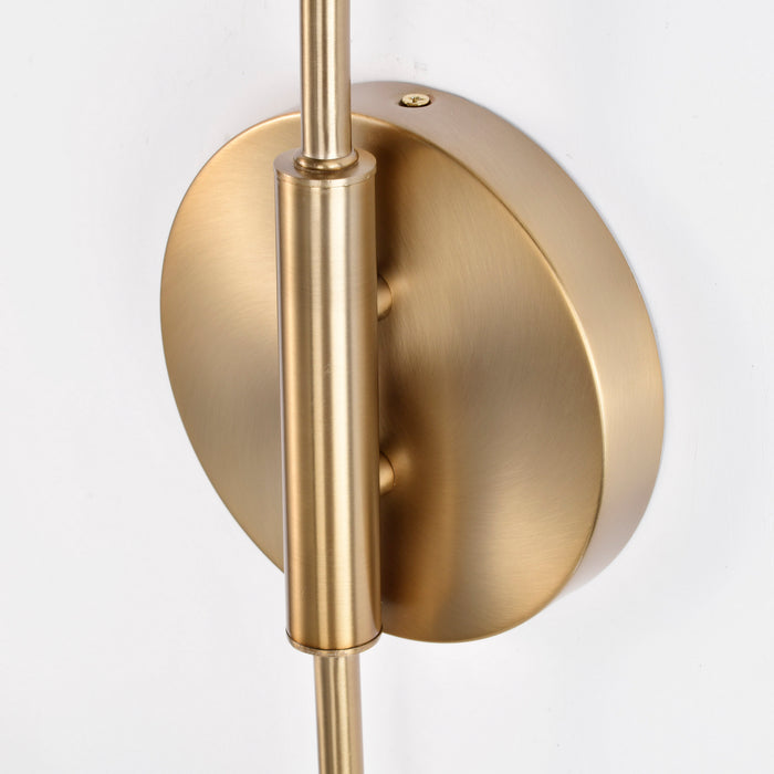 Nuvo Lighting 60-7394 Two Light Wall Sconce, Matte White / Burnished Brass