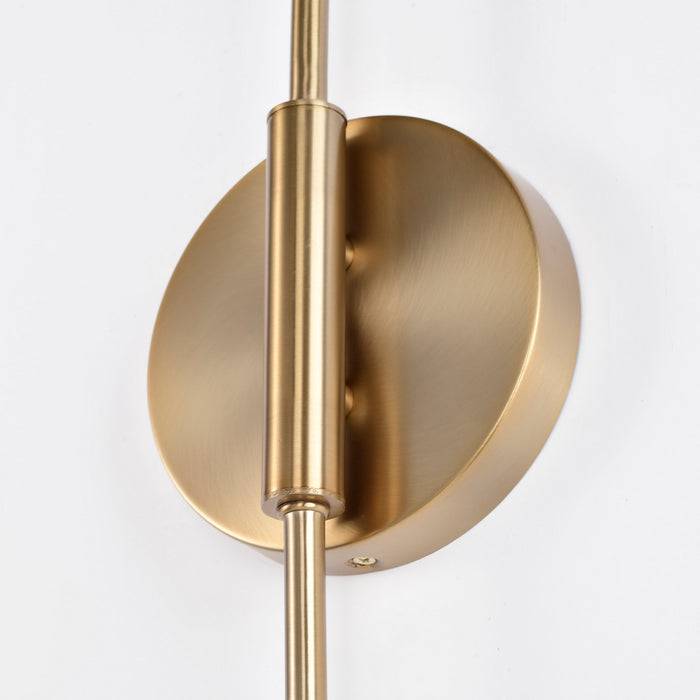 Nuvo Lighting 60-7394 Two Light Wall Sconce, Matte White / Burnished Brass