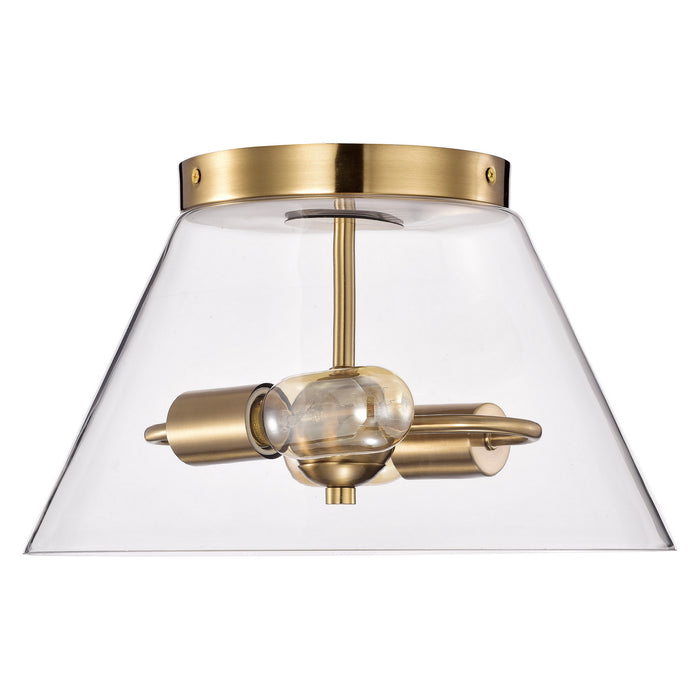 Nuvo Lighting 60-7419 Three Light Flush Mount, Vintage Brass