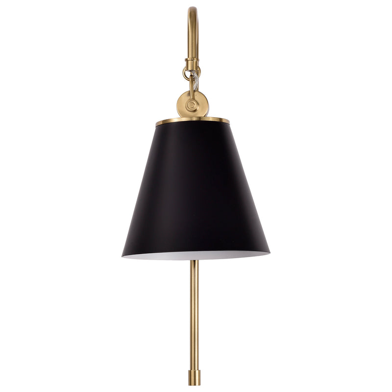 Nuvo Lighting 60-7445 One Light Wall Sconce, Black / Vintage Brass