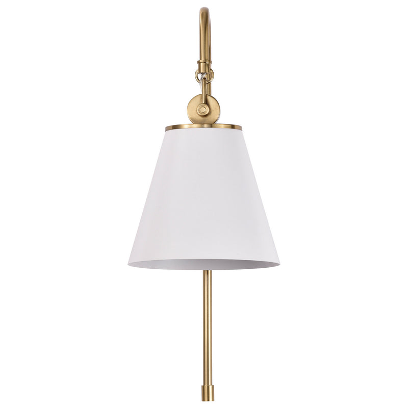 Nuvo Lighting 60-7446 One Light Wall Sconce, White / Vintage Brass
