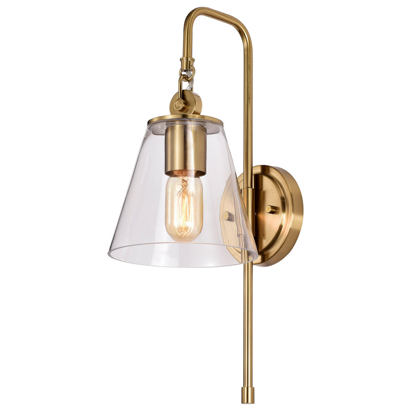 Nuvo Lighting 60-7449 One Light Wall Sconce, Vintage Brass
