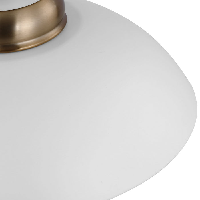 Nuvo Lighting 60-7463 One Light Pendant, Matte White / Burnished Brass