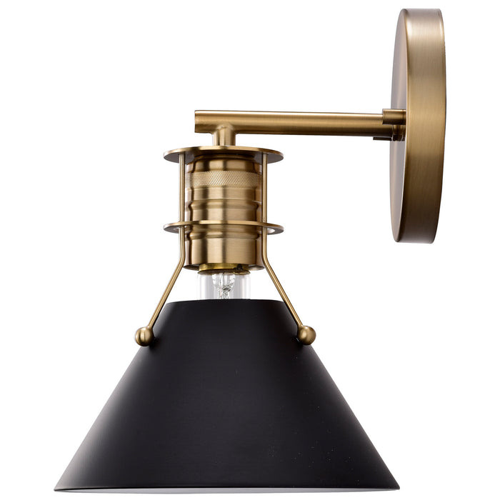 Nuvo Lighting 60-7519 One Light Wall Sconce, Matte Black / Burnished Brass
