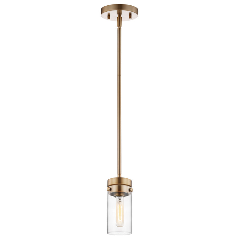 Nuvo Lighting 60-7529 One Light Mini Pendant, Burnished Brass