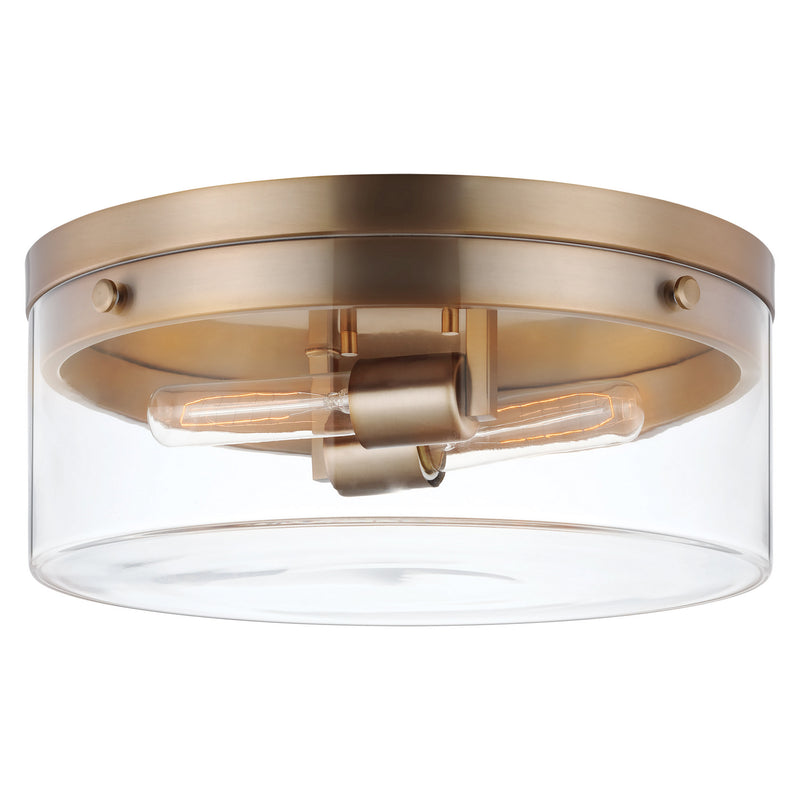 Nuvo Lighting 60-7536 Two Light Flush Mount, Burnished Brass