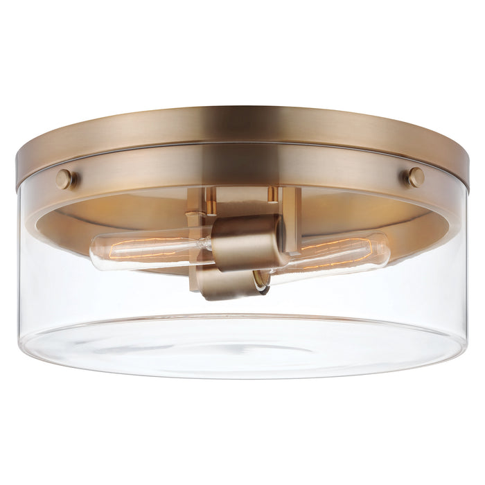 Nuvo Lighting 60-7536 Two Light Flush Mount, Burnished Brass