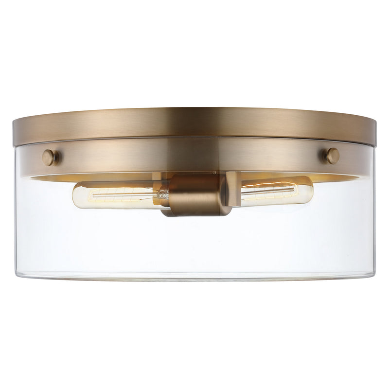 Nuvo Lighting 60-7536 Two Light Flush Mount, Burnished Brass