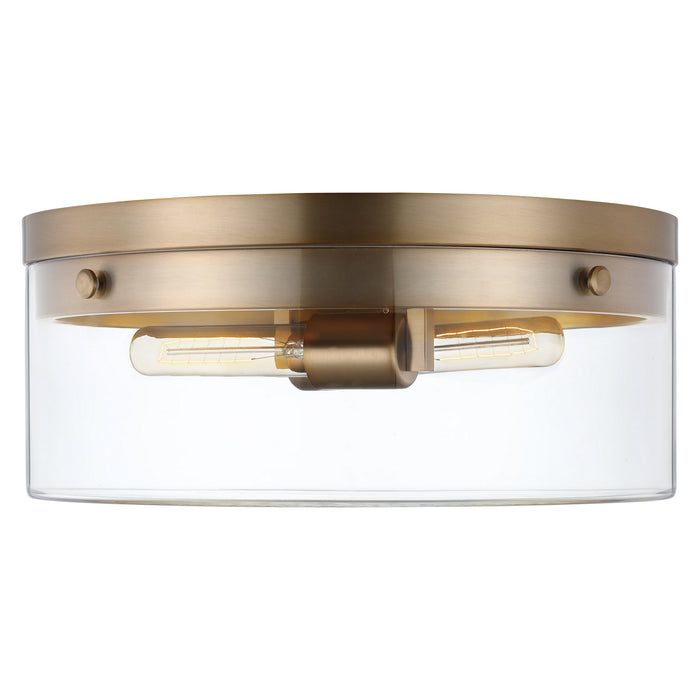 Nuvo Lighting 60-7536 Two Light Flush Mount, Burnished Brass