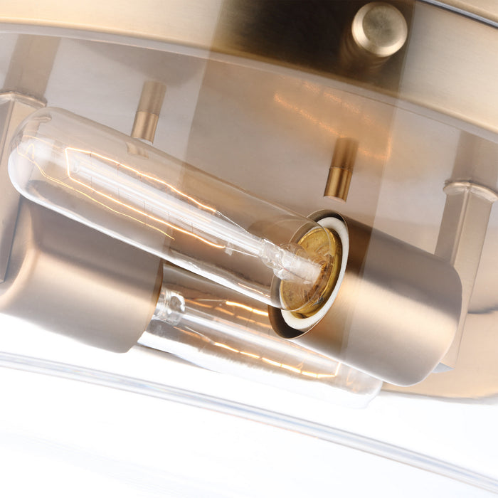 Nuvo Lighting 60-7536 Two Light Flush Mount, Burnished Brass