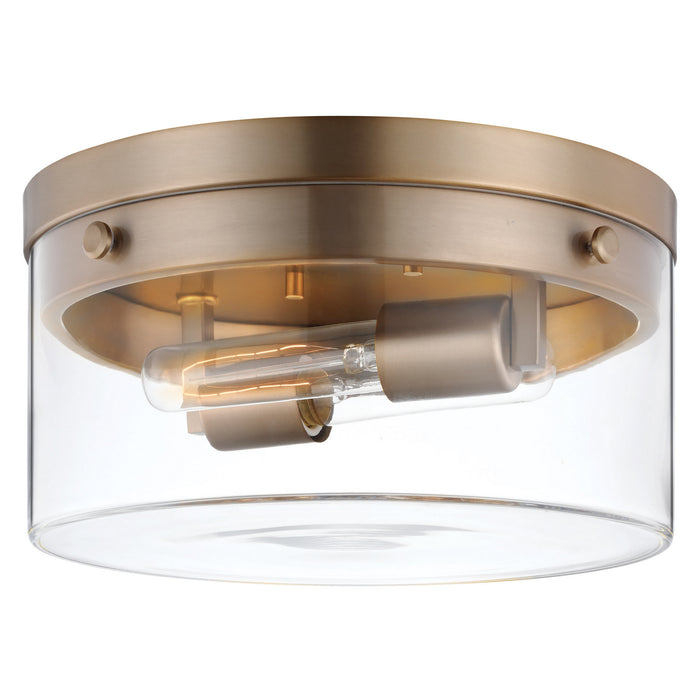 Nuvo Lighting 60-7537 Two Light Flush Mount, Burnished Brass