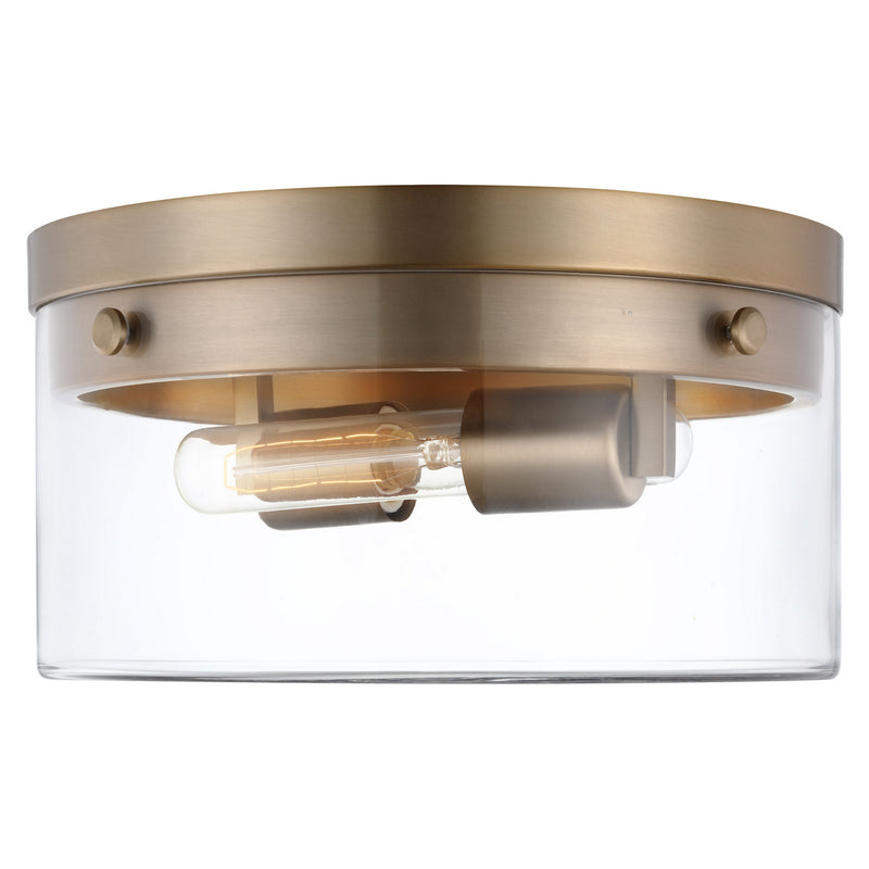 Nuvo Lighting 60-7537 Two Light Flush Mount, Burnished Brass