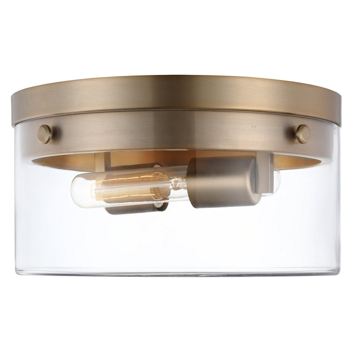 Nuvo Lighting 60-7537 Two Light Flush Mount, Burnished Brass