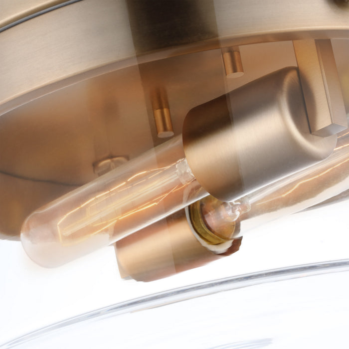Nuvo Lighting 60-7537 Two Light Flush Mount, Burnished Brass