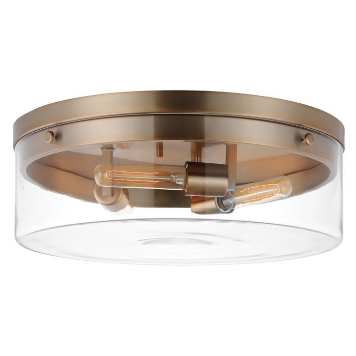 Nuvo Lighting 60-7538 Three Light Flush Mount, Burnished Brass