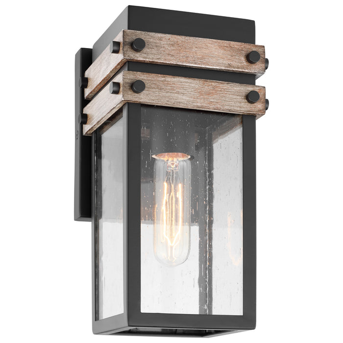 Nuvo Lighting 60-7540 One Light Wall Lantern, Black / Wood