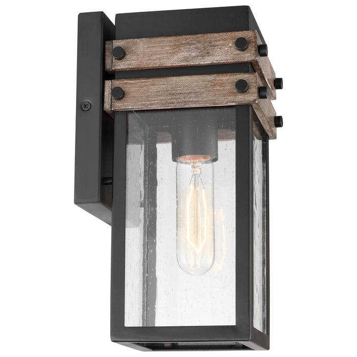 Nuvo Lighting 60-7540 One Light Wall Lantern, Black / Wood