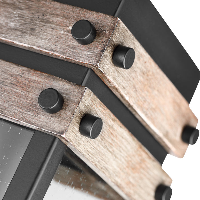 Nuvo Lighting 60-7540 One Light Wall Lantern, Black / Wood