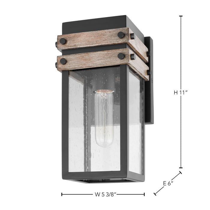 Nuvo Lighting 60-7540 One Light Wall Lantern, Black / Wood