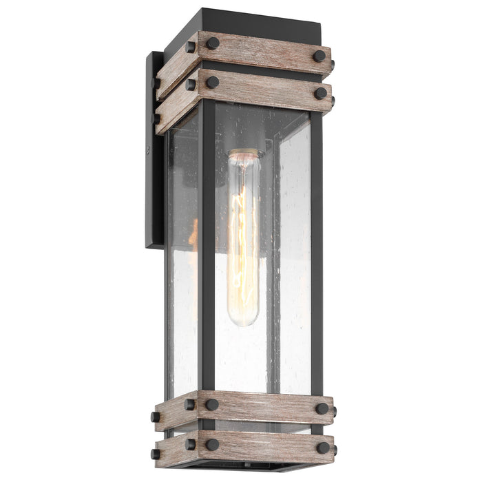 Nuvo Lighting 60-7541 One Light Wall Lantern, Black / Wood