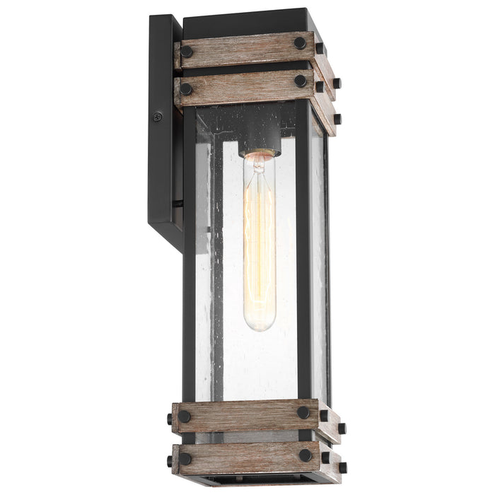 Nuvo Lighting 60-7541 One Light Wall Lantern, Black / Wood