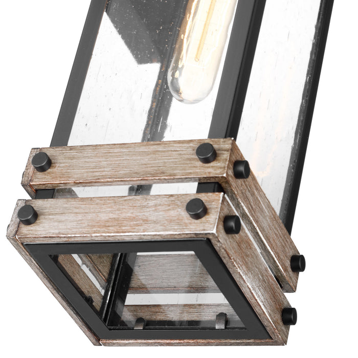 Nuvo Lighting 60-7541 One Light Wall Lantern, Black / Wood