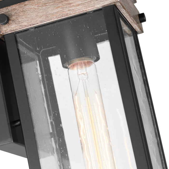 Nuvo Lighting 60-7541 One Light Wall Lantern, Black / Wood