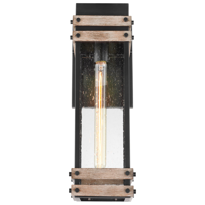Nuvo Lighting 60-7542 One Light Wall Lantern, Black / Wood