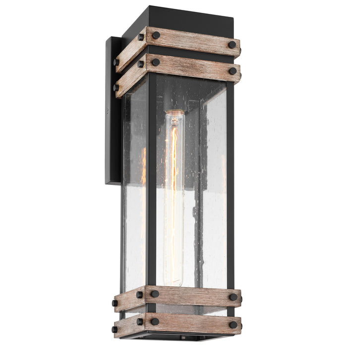 Nuvo Lighting 60-7542 One Light Wall Lantern, Black / Wood