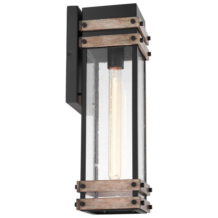 Nuvo Lighting 60-7542 One Light Wall Lantern, Black / Wood