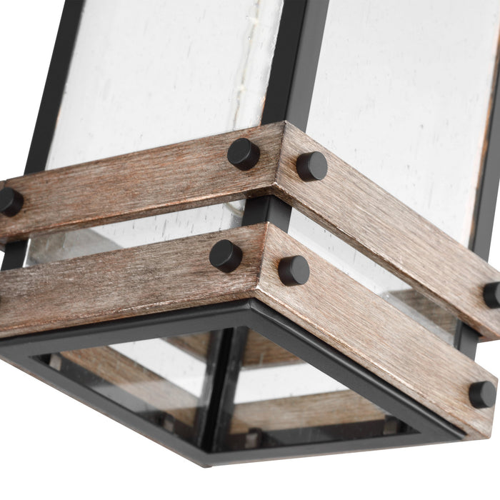 Nuvo Lighting 60-7542 One Light Wall Lantern, Black / Wood