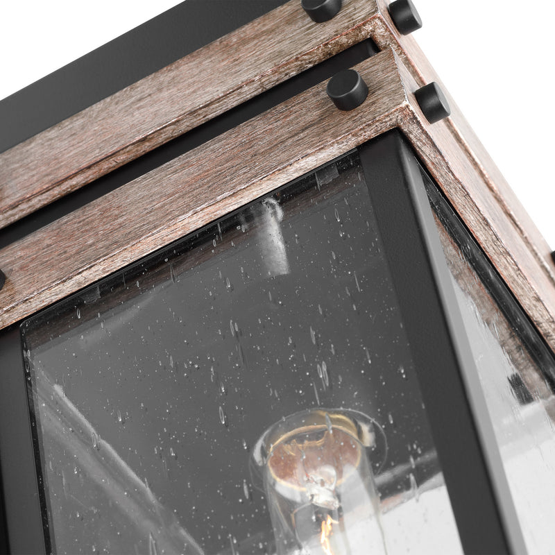 Nuvo Lighting 60-7542 One Light Wall Lantern, Black / Wood