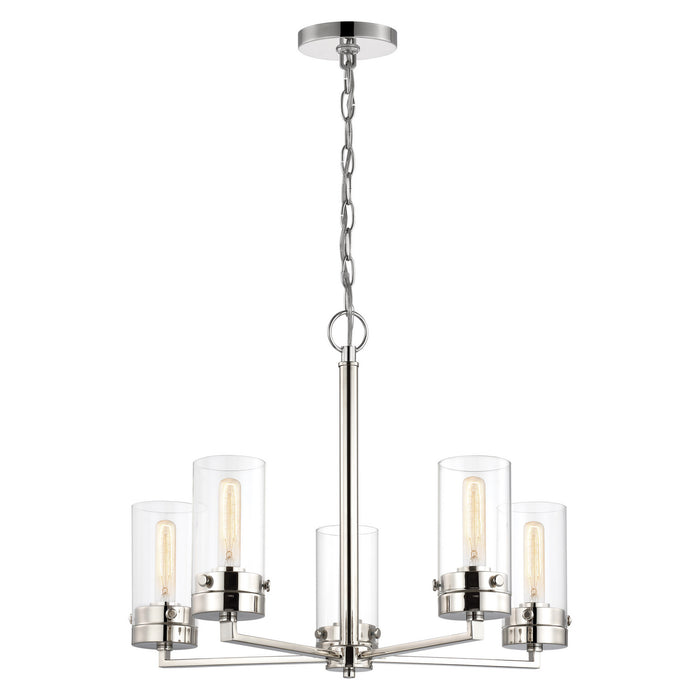 Nuvo Lighting 60-7635 Five Light Chandelier, Polished Nickel