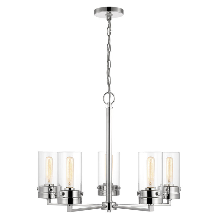 Nuvo Lighting 60-7635 Five Light Chandelier, Polished Nickel