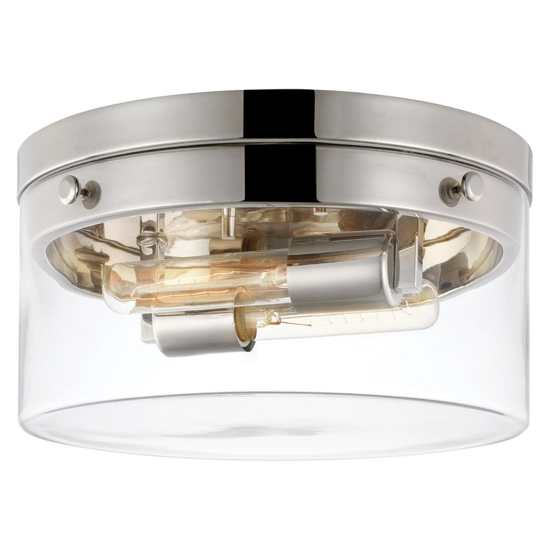 Nuvo Lighting 60-7637 Two Light Flush Mount, Polished Nickel