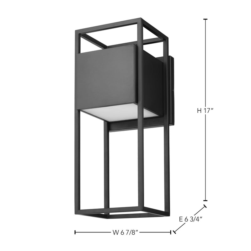 Nuvo Lighting 62-1655 LED Wall Lantern, Matte Black