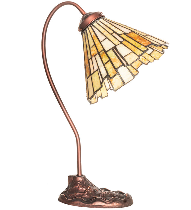 Meyda Tiffany 247781 One Light Desk Lamp, Mahogany Bronze