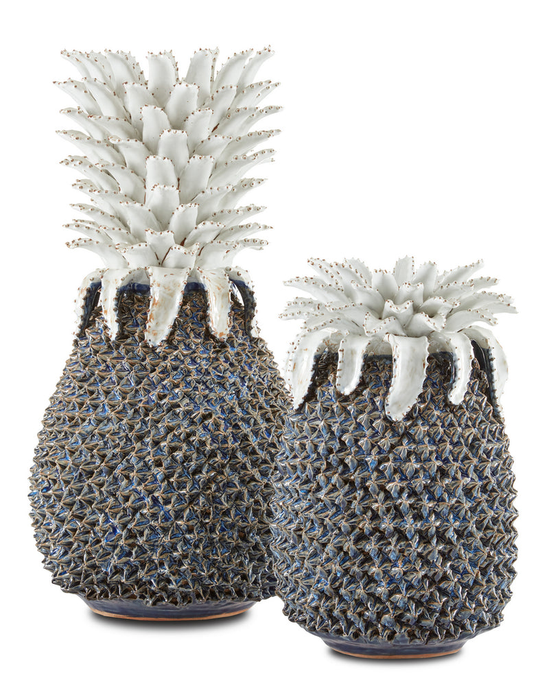 Currey and Company 1200-0481 Pineapple, Blue/White