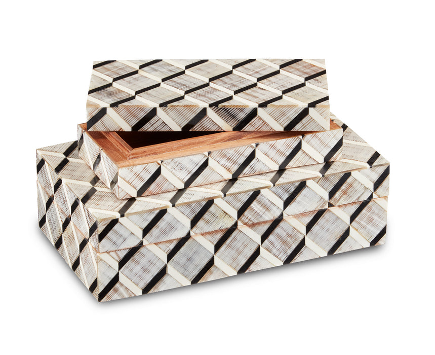 Currey and Company 1200-0508 Box, Black/White/Natural