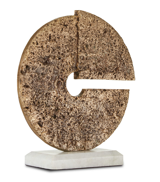 Currey and Company 1200-0515 Disc, Aged Brass/White
