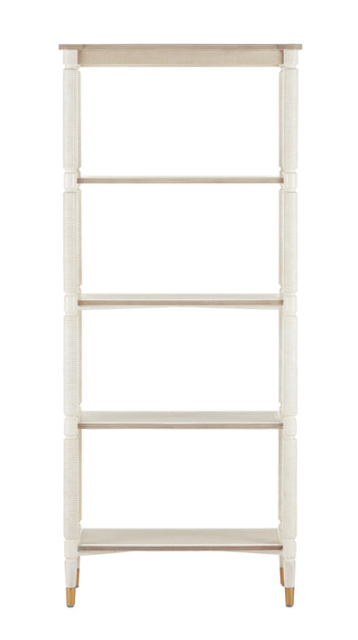 Currey and Company 3000-0203 Etagere, Off White/Fog/Brass