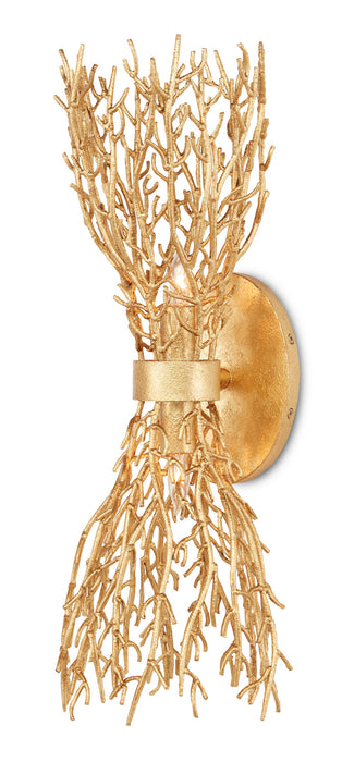 Currey and Company 5000-0200 Two Light Wall Sconce, Gold Gilt