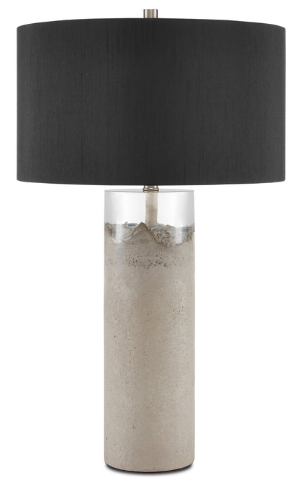 Currey and Company 6000-0751 One Light Table Lamp, Concrete/Clear