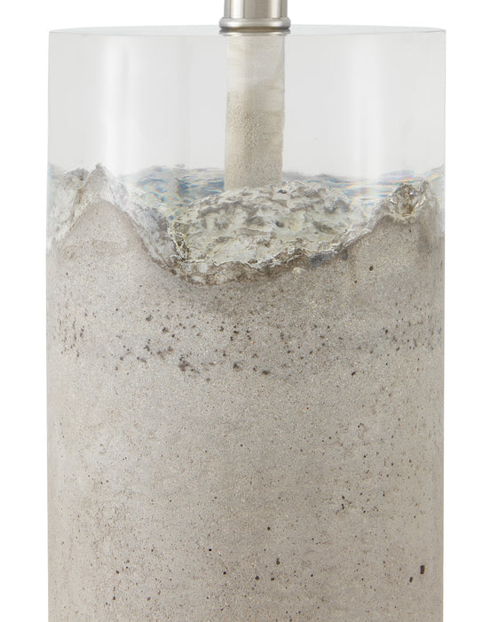 Currey and Company 6000-0751 One Light Table Lamp, Concrete/Clear