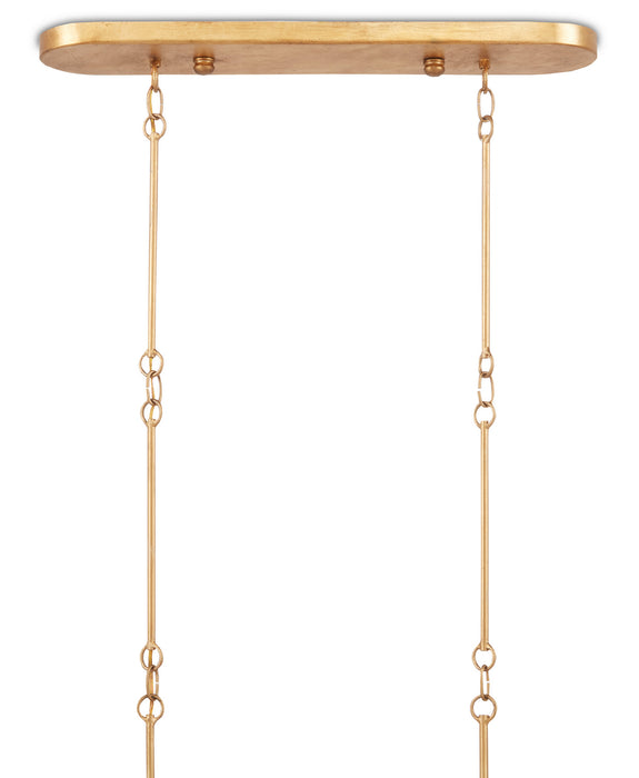 Currey and Company 9000-0854 Six Light Chandelier, Sugar White/Contemporary Gold Leaf
