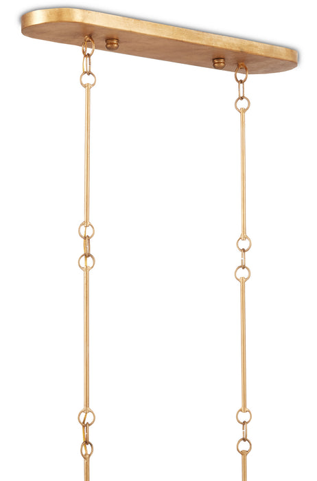 Currey and Company 9000-0854 Six Light Chandelier, Sugar White/Contemporary Gold Leaf