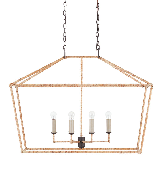 Currey and Company 9000-0874 Six Light Lantern, MolÃ© Black/Natural